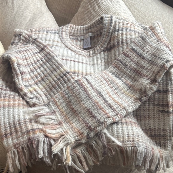Sweaters - Striped Fringe Sweater